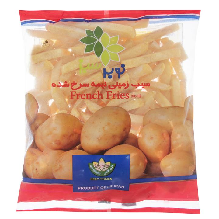 سیب زمینی نیمه سرخ شده بزرگ منجمد نوبر سبز مقدار 750 گرم Nobar Sabz Frozen French Fries 750gr